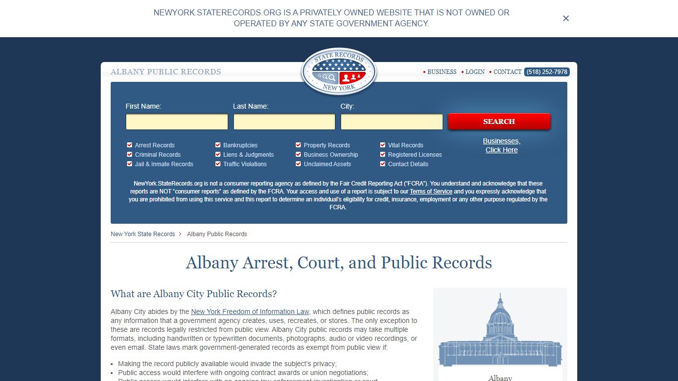 Albany Arrest and Public Records | New York.StateRecords.org